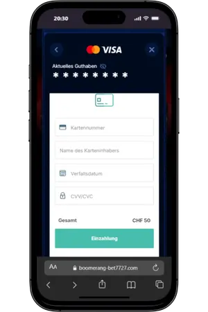 Boomerang Bet Sport Dateneingabe