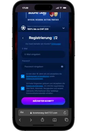 Boomerang Bet Sport Registrierungsdetails