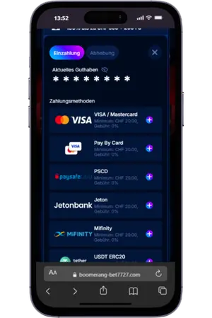 Boomerang Bet Sport Wahl der Methode